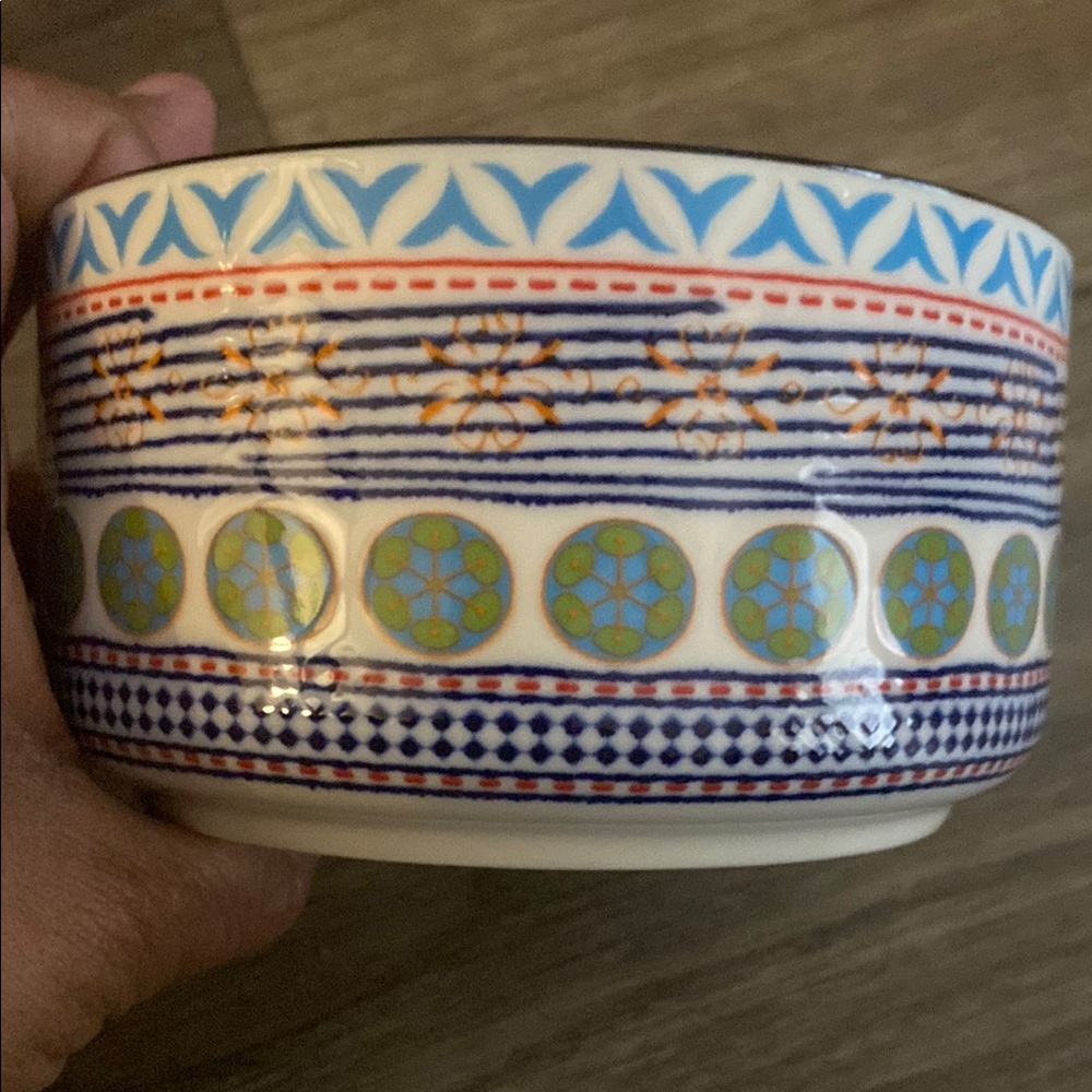 Colorful Patterned Ceramic Bowl